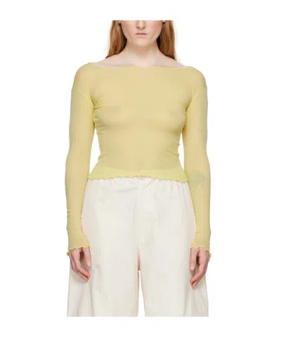 Baserange Boat Collar Long-sleeved T-shirt In Yellow
