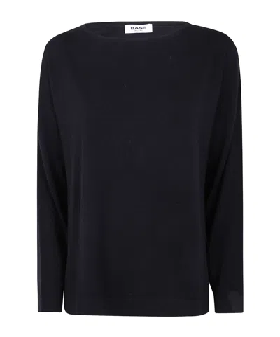Baserange Boat Neck Sweater In Blue