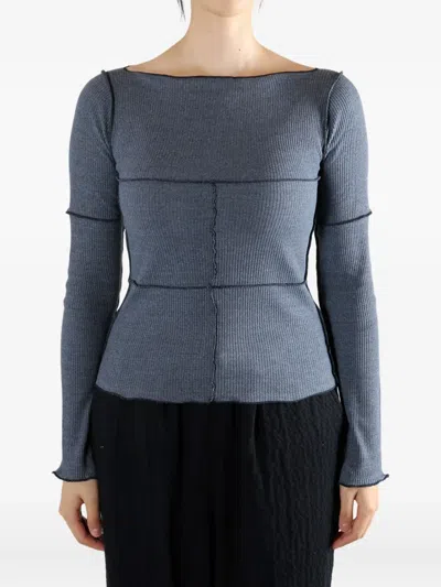 Baserange Boat-neck Top In Gray