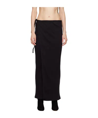 Baserange Brig Organic-cotton Wrap Skirt In Black