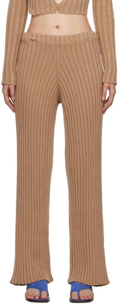 Baserange Brown Macau Lounge Pants In Brandy