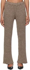 Baserange Brown Maru Lounge Pants In Grey Brown Melange
