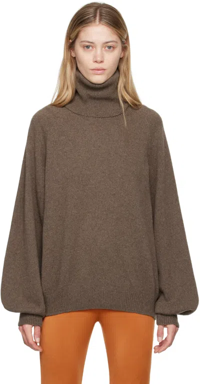 Baserange Brown Soar Turtleneck In Teak Brown