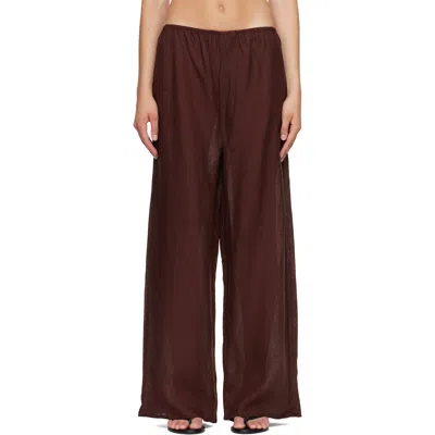 Baserange Brown Stoa Lounge Pants In Ama Brown