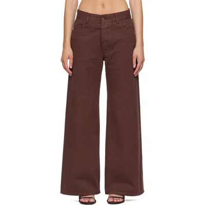 Baserange Brown Tajo Wide Trousers In Cata Brown