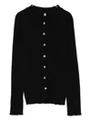 Baserange Button-front Ribbed Cardigan In Black