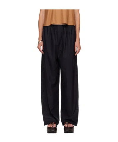 Baserange Casual Pants With An Elastic Waistband In Black