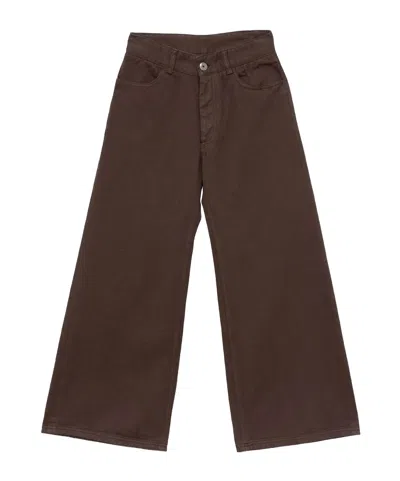 Baserange Casual Pants With Belt Loops In Brown