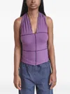 Baserange Cinder Halterneck Panelled Top In Purple