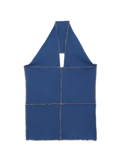 Baserange Cinder Ribbed Halter Top In Blue