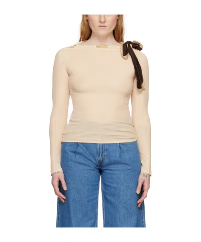 Baserange Circ Ribbed T-shirt In Nude