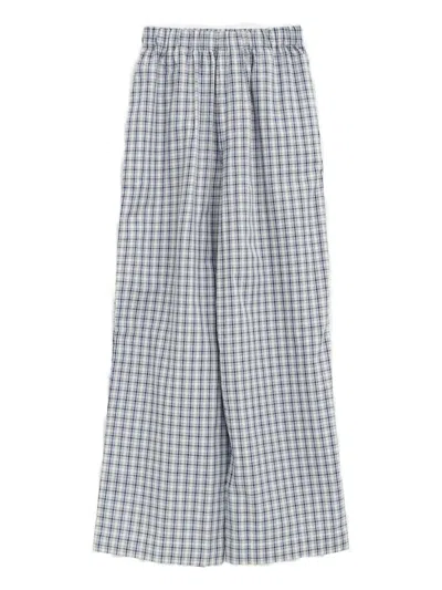 Baserange Claude Check Trousers In Blue