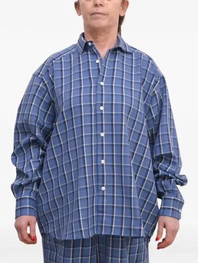 Baserange Claude Plaid Shirt In Blue