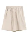 Baserange Claude Striped Elasticated Shorts In Neutral