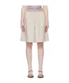 Baserange Claude Striped Elasticated Shorts In Neutral