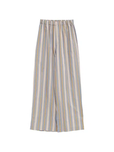 Baserange Claude Stripe-print Elasticated-waistband Trousers In Multi
