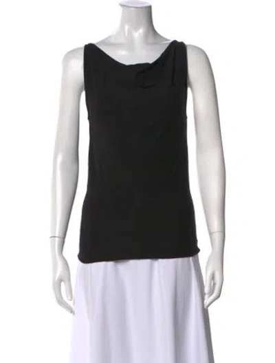 Pre-owned Baserange Cowl Neck Sleeveless Top In Black