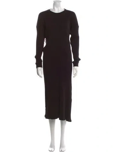 Pre-owned Baserange Crew Neck Long Dress In Black