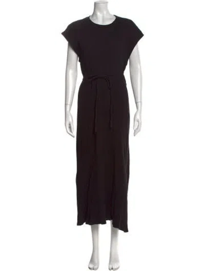 Pre-owned Baserange Crew Neck Long Dress In Black