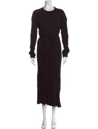 Pre-owned Baserange Crew Neck Long Dress In Black
