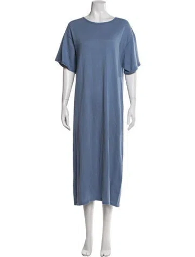 Pre-owned Baserange Crew Neck Long Dress In Blue