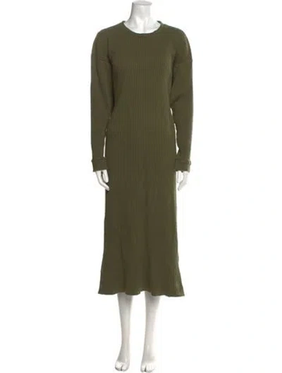 Pre-owned Baserange Crew Neck Long Dress In Green
