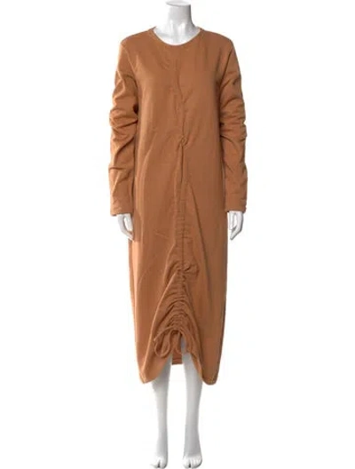 Pre-owned Baserange Crew Neck Long Dress In Neutral