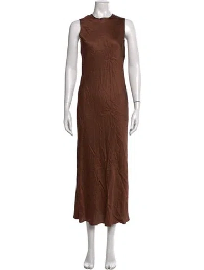 Pre-owned Baserange Crew Neck Long Dress W/ Tags In Brown