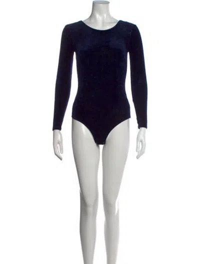 Pre-owned Baserange Crew Neck Long Sleeve Bodysuit In Black
