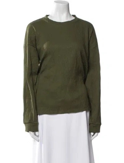 Pre-owned Baserange Crew Neck Long Sleeve Sweatshirt In Green