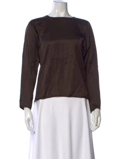 Pre-owned Baserange Crew Neck Long Sleeve Top In Brown