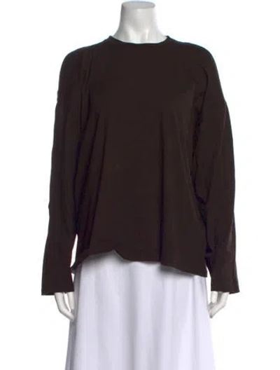 Pre-owned Baserange Crew Neck Long Sleeve Top In Brown