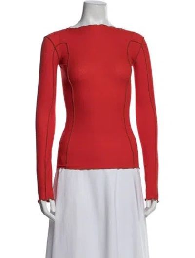Pre-owned Baserange Crew Neck Long Sleeve Top In Orange