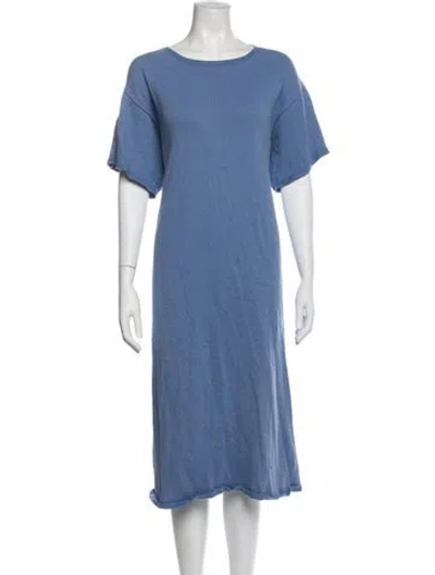 Pre-owned Baserange Crew Neck Midi Length Dress In Blue