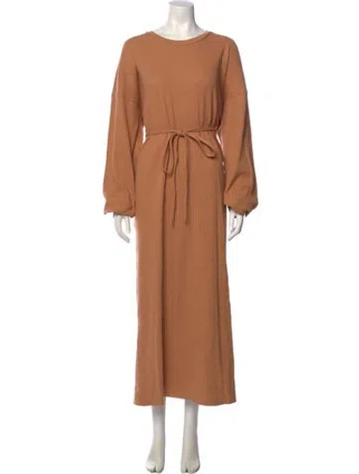 Pre-owned Baserange Crew Neck Midi Length Dress In Neutral