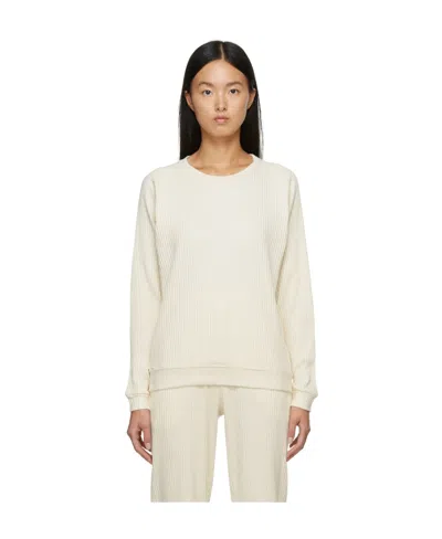 Baserange Crew Neck Ribbed Sweatshirt In White