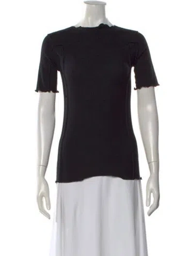 Pre-owned Baserange Crew Neck Short Sleeve Top In Black