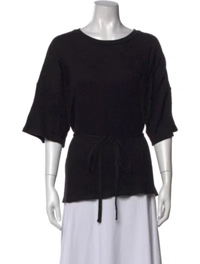 Pre-owned Baserange Crew Neck Short Sleeve Top In Black