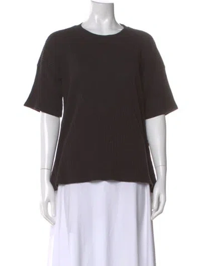 Pre-owned Baserange Crew Neck Short Sleeve Top In Brown