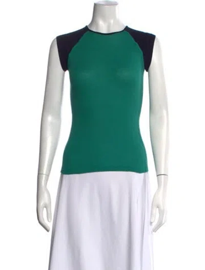 Pre-owned Baserange Crew Neck Short Sleeve Top In Green