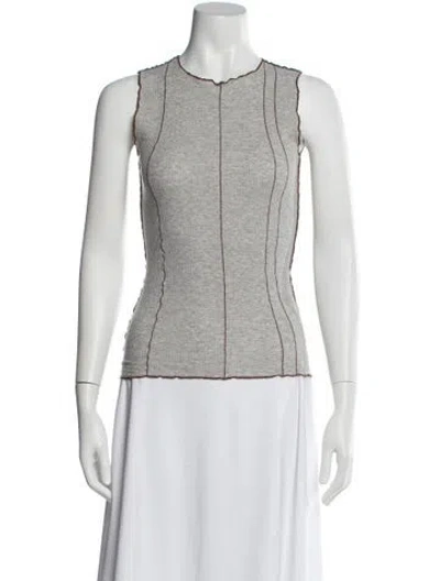 Pre-owned Baserange Crew Neck Sleeveless Top In Gray