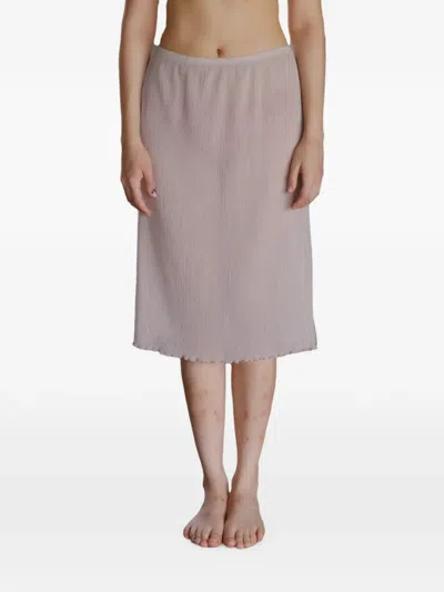 Baserange Crinkled-finish Straight Skirt In Neutral