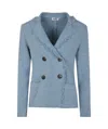 Baserange Double-breasted Casual Jacket In Blue
