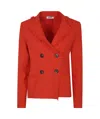 Baserange Double-breasted Suit Jacket In Red