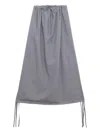 Baserange Drawstring-detail Gathered Skirt In Gray