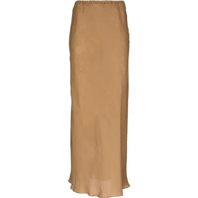 Baserange Dydine Linen Maxi Skirt In Brown
