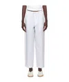 Baserange Elastic Waist Casual Pants In White
