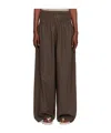 Baserange Elastic Waist Casual Pants In Brown