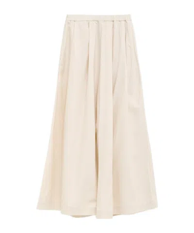 Baserange Elastic Waist Casual Pants In White