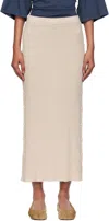 Baserange Beige Franca Midi Skirt In Neutral